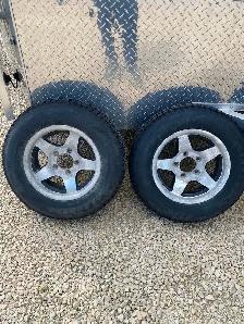 ST175/80D13  aluminum trailer wheels and tires , 5 bolt .