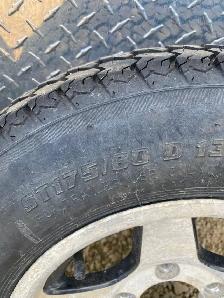 ST175/80D13  aluminum trailer wheels and tires , 5 bolt . - Photo 2