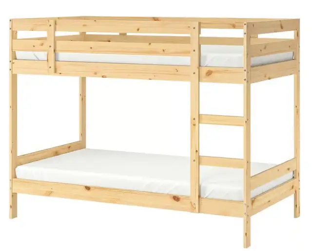 Bunk beds with matresses and linen sets