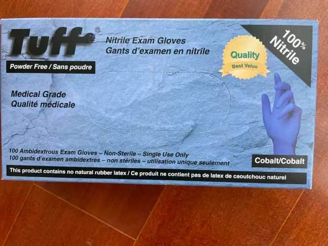 Tuff Blue Nitrile Exam Gloves - Medical Grade - 100/box