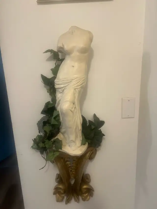30 inches high by 6 inches deep goddess statue Greek