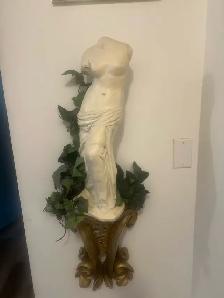 30 inches high by 6 inches deep goddess statue Greek