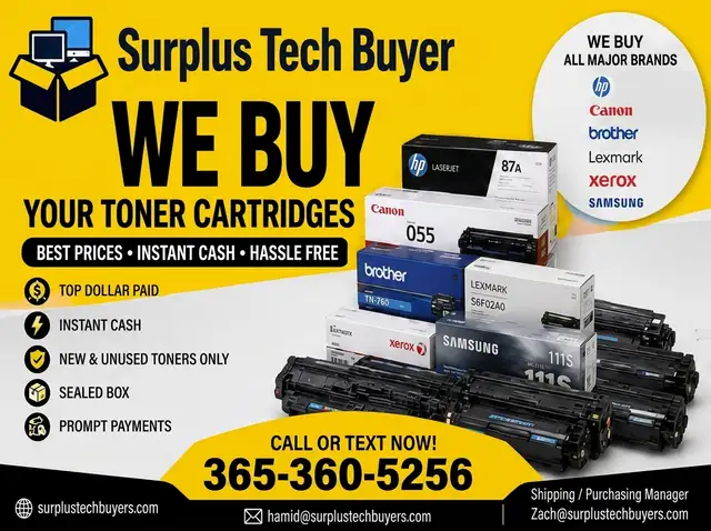 Get Top Dollar for Your Surplus Printer Toner Stock