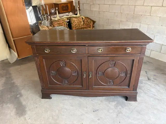 Free delivery used Vintage Oak Sideboard Buffet