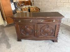 Free delivery used Vintage Oak Sideboard Buffet