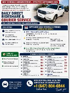 September 2026 | GTA ⇄ Montreal Rideshare & Courier - Photo 2