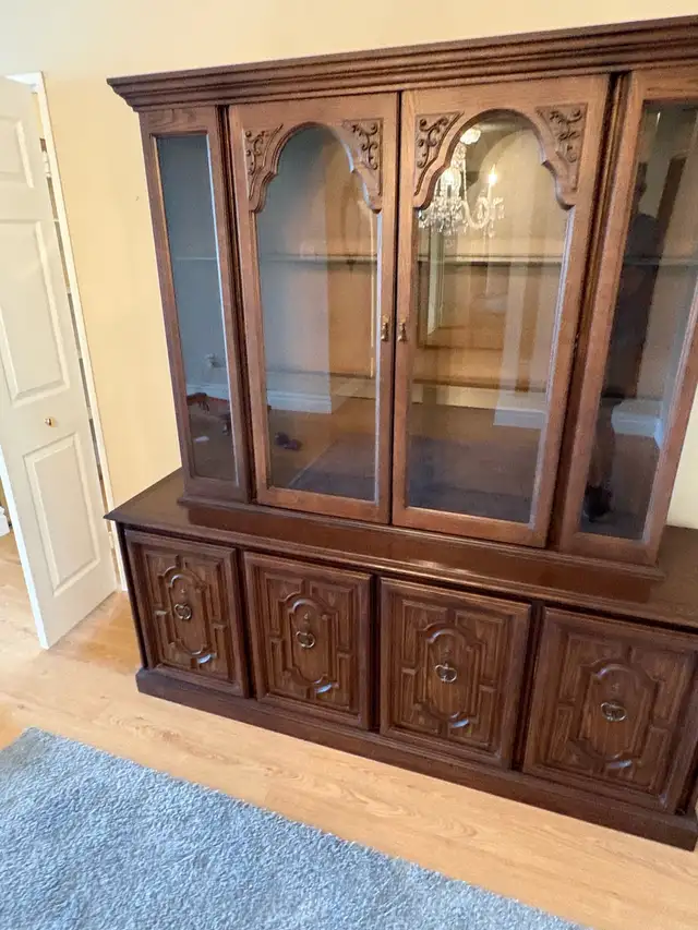 Free delivery used Wooden China Cabinet