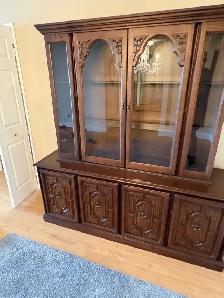 Free delivery used Wooden China Cabinet