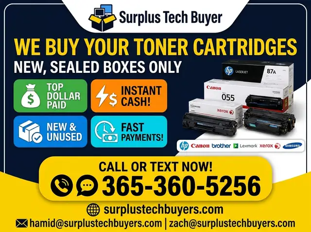 Instant Cash for Sealed & New Toner Cartridges
