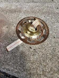 Vintage Eagle Risdon Amberina Glass Oil Lamp w/clear Chimney 14. - Photo 3