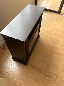 Free delivery used Dark Wood Electric Fireplace Media Console - Photo 5