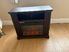 Free delivery used Dark Wood Electric Fireplace Media Console - Photo 7