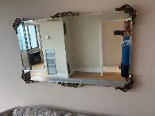 Free delivery used Decorative Wall Mirror with Ornate Gold Trim