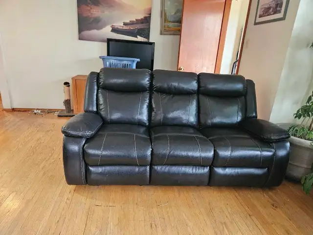 lazy boy black leather couches for sale