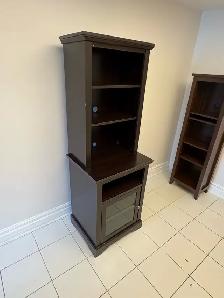 Free delivery used Dark Brown Media Console with Shelves - Photo 4
