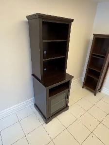 Free delivery used Dark Brown Media Console with Shelves - Photo 5