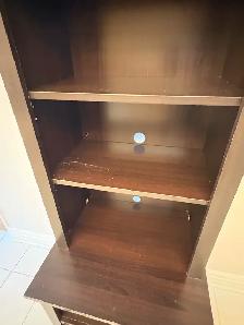 Free delivery used Dark Brown Media Console with Shelves - Photo 6