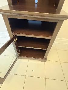 Free delivery used Dark Brown Media Console with Shelves - Photo 7