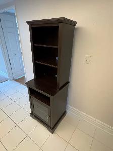 Free delivery used Dark Brown Media Console with Shelves - Photo 9
