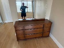 Free delivery used antique Wooden Dresser with Mirror