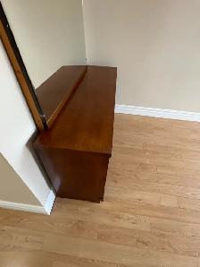 Free delivery used antique Wooden Dresser with Mirror - Photo 6