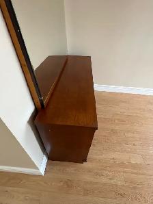 Free delivery used antique Wooden Dresser with Mirror - Photo 9
