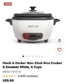 Black   Decker 6 cup Rice Cooker - Photo 5