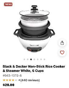 Black   Decker 6 cup Rice Cooker - Photo 6