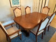 Free delivery used Wooden Dining Table with 6 Chairs - Photo 2