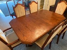 Free delivery used Wooden Dining Table with 6 Chairs - Photo 4