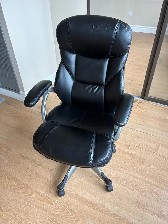 Free delivery used Black Faux Leather Office Chair