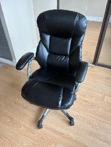 Free delivery used Black Faux Leather Office Chair