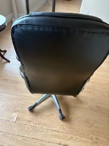 Free delivery used Black Faux Leather Office Chair - Photo 2