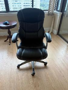 Free delivery used Black Faux Leather Office Chair - Photo 4