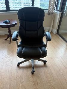 Free delivery used Black Faux Leather Office Chair - Photo 5