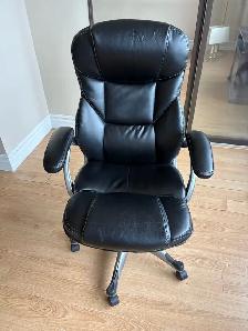Free delivery used Black Faux Leather Office Chair - Photo 6