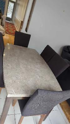 Marble Dining Table - 6 chairs