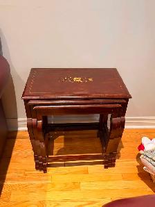 Wood nesting tables
