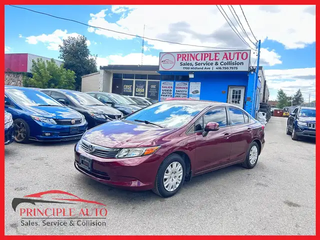 2012 Honda Civic LX 162 KM (Manual) CERTIFIED-WARRANTY