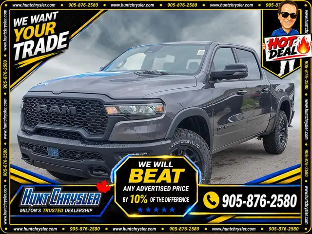2026 RAM 1500 REBEL | 14.4 SCR | PSNGR SCR | NAV | WLS CHG | HK