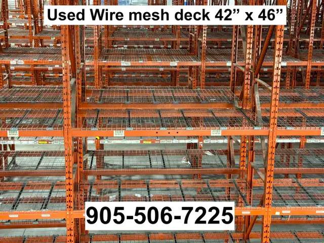 Used wire mesh deck for warehouse pallet rack 42' x 46'