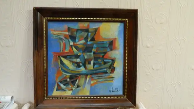 Tableau Yargo DeLucca (1925-2008) Huile 15 X 14 1/2 Pouces