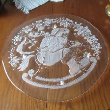 ETCHED GLASS CAKE PLATE