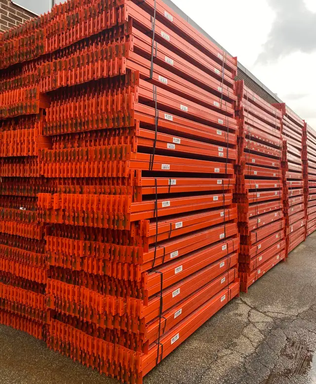 1000's of used 8' x 3' redirack pallet racking beams
