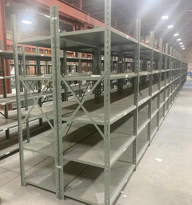 Used industrial shelving 24' deep x 48' wide - 6', 7' or 8' tall