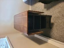 The Brick Dining Table with storage shelves