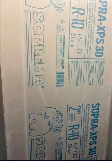 Sopra-XPS 30 extruded polystyrene foam insulation.