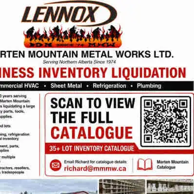 HVAC Liquidation Sale - Marten Mountain Metal Works