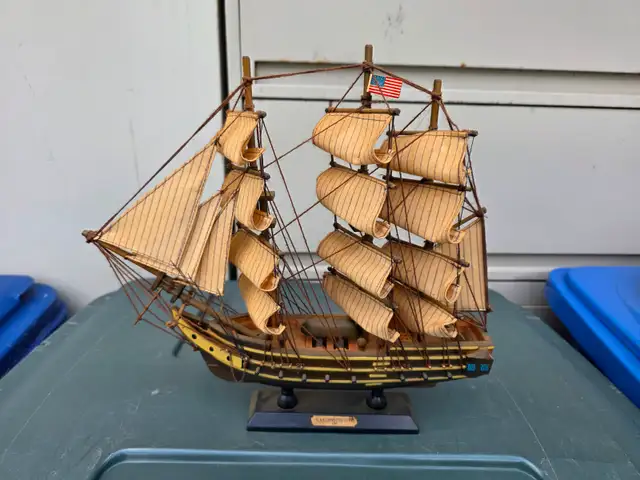 U.S.S. Constitution 1797 Miniature Wooden Sail Ship