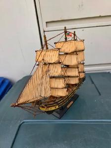 U.S.S. Constitution 1797 Miniature Wooden Sail Ship - Photo 2